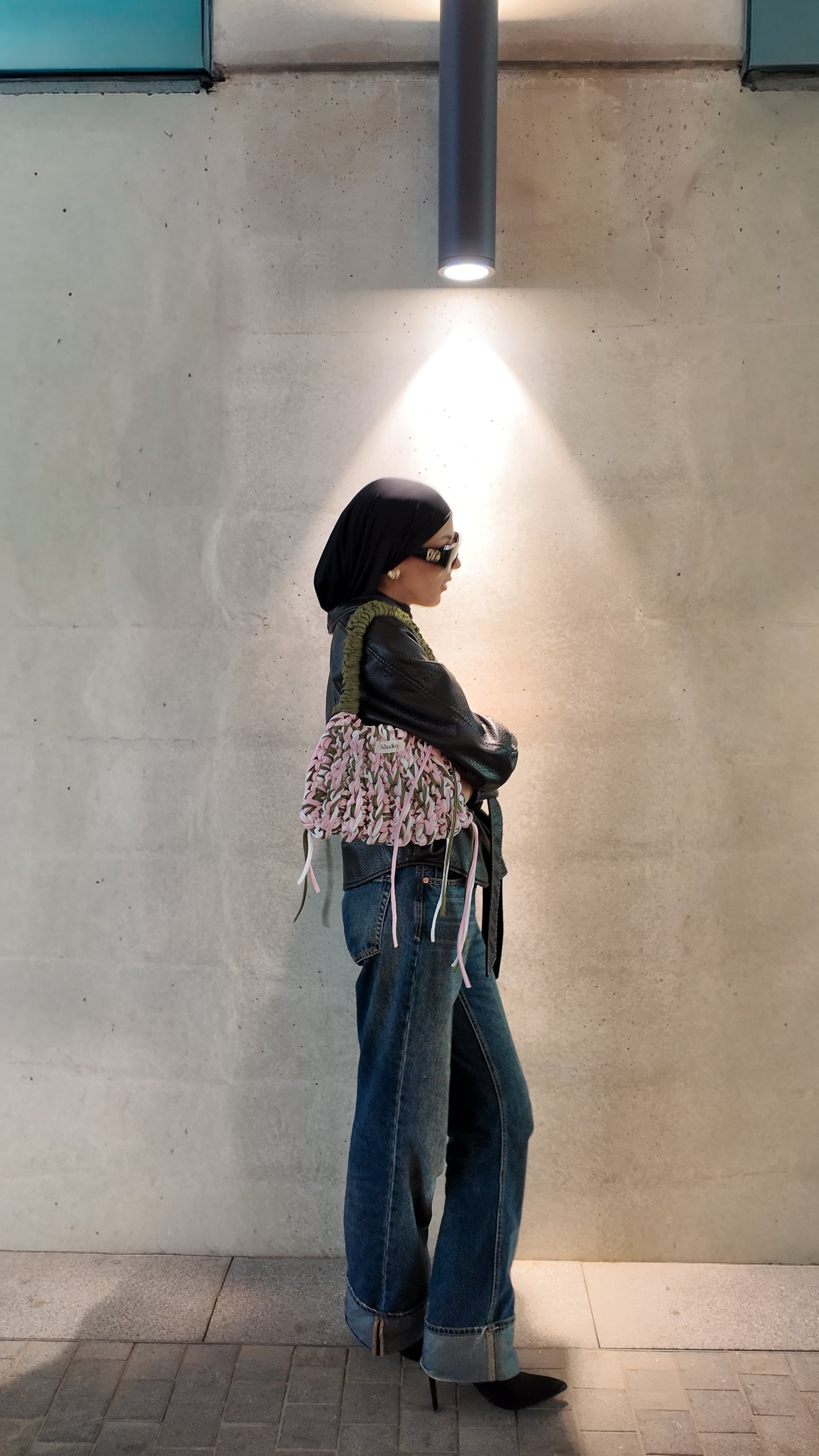 ISRA BAG — PINK & GREEN (LARGE) LIMITED EDITION