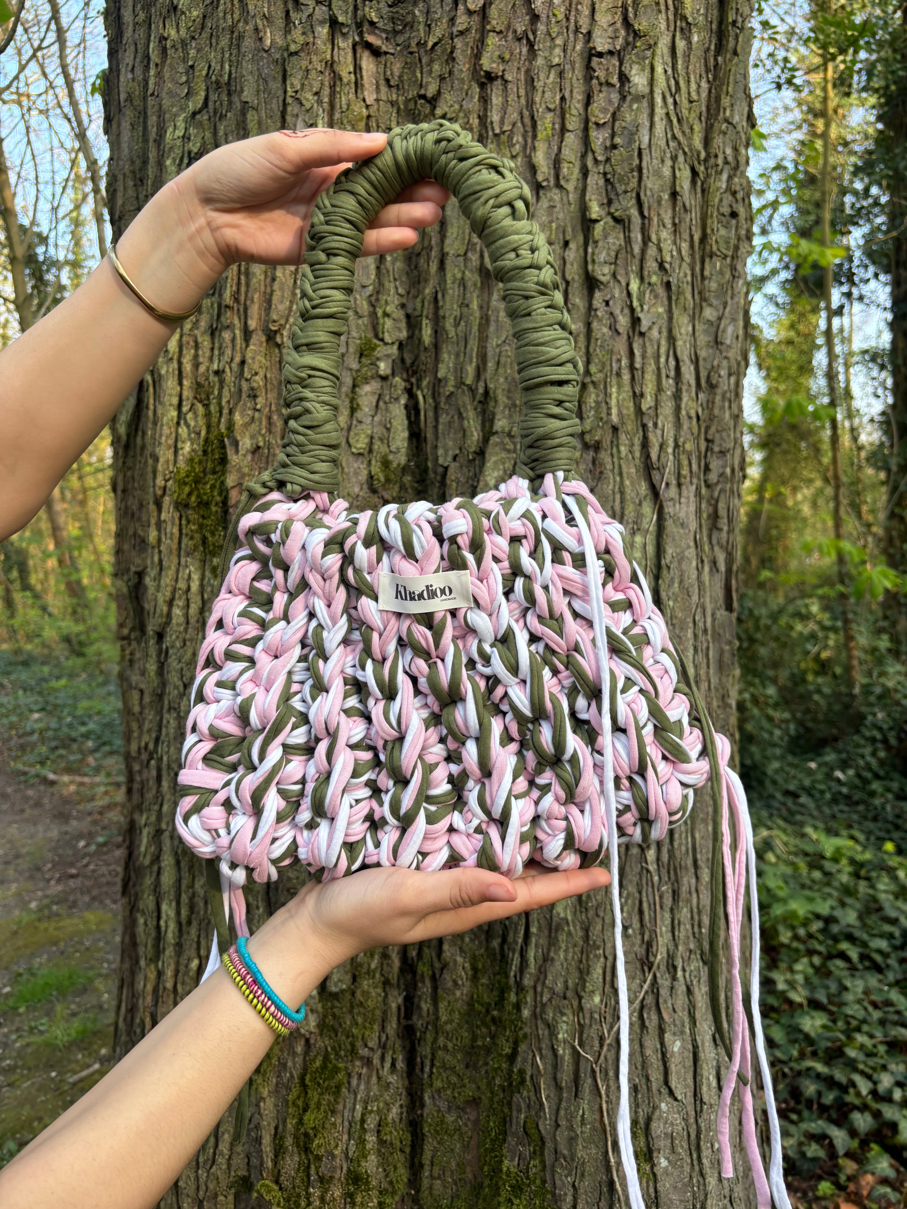 ISRA BAG — PINK & GREEN (LARGE) LIMITED EDITION