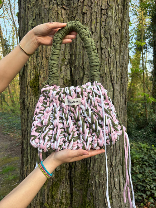 ISRA BAG — PINK & GREEN (LARGE) LIMITED EDITION