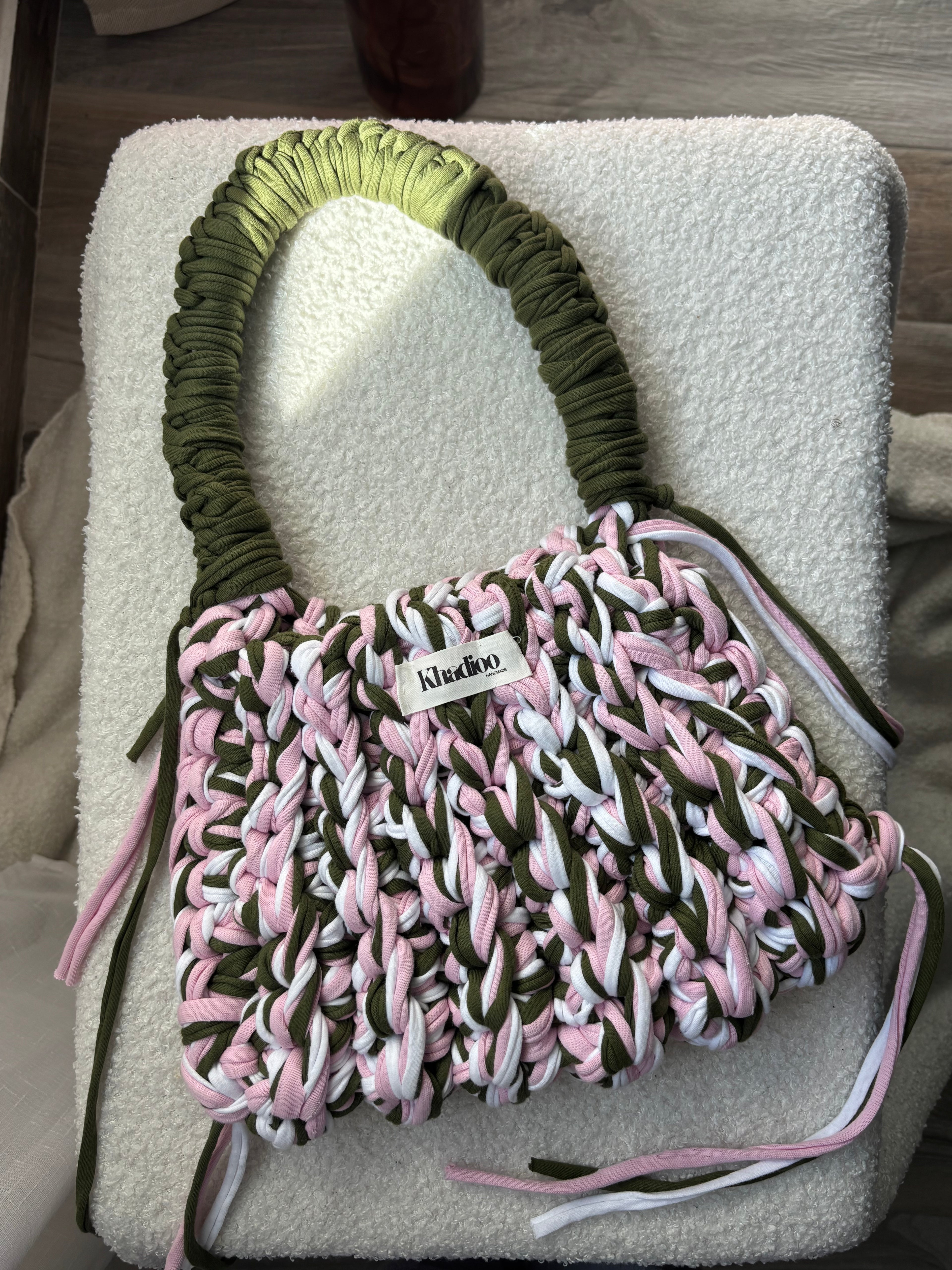 ISRA BAG — PINK & GREEN (LARGE) LIMITED EDITION